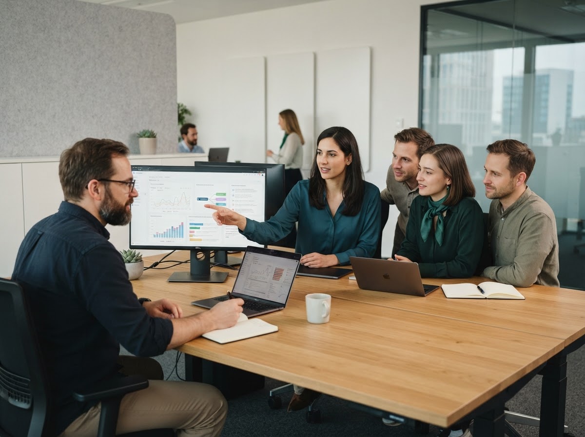 Velora Xuni Team bei der Analyse von Backtesting-Daten